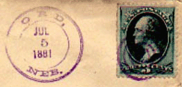 Ord, Nebraska 1881 postmark